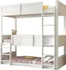 A white bunk bed with bedding and a teddy bear. Podgląd zdjęcia produktu