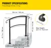 A diagram showing the dimensions of a black metal handrail for stairs. Podgląd zdjęcia produktu