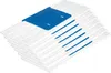 A stack of white cleaning cloths with blue accents and a blue plastic holder with the brand name 'iRobot' printed on it. Voir les images du produit