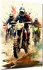 Abstrakt drei Biker Motocross Leinwandbild Wandbild Produktbild-Vorschau 1