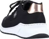 A close-up, rear-side view of a black sneaker with a white sole and rose gold accent on the heel. Náhled obrázku produktu