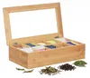 Relaxdays Teebox, Bambus, 10 Fächer, groß, stabil, Produktbild-Vorschau 1