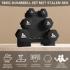 Hantelsatz 18 kg, Neopren, mit Standardstange – rutschfest, Produktbild-Vorschau 2