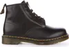 A black leather boot is shown against a white background. Voir les images du produit