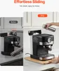 Comparison image showing an espresso machine before and after being placed on a sliding board. Anteprima dell’immagine prodotto