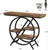 A diagram showing the dimensions of a console table, with a small illustration of a person for scale. Podgląd zdjęcia produktu