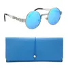Sonnenbrille runde blaue Gläser Silber Retro Vintage Produktbild-Vorschau 6