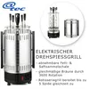 A marketing image of an electric rotisserie grill with descriptive text and smaller inset images. Produktbild-Vorschau