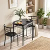 HOMCOM 3-delige eethoek: eettafel met 2 stoelen en een Productafbeelding-voorbeeld 9