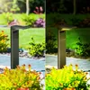 A split image showing a solar garden light in daylight and at night. Náhľad obrázku produktu