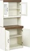 An open white buffet cabinet with a brown top and shelves. Náhľad obrázku produktu