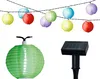 LED Solar Lichterkette Lampions 4,5m Nylon Bunt / Kaltweiß Produktbild-Vorschau
