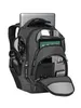 A black Ogio Gambit Rucksack with its compartments open, showing various electronic devices and accessories inside. Produktbild-Vorschau