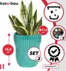 KOTARBAU® 2 pcs. pot de fleurs couleur turquoise intérieur Voir les images du produit 4
