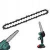 A collage of a chainsaw chain and a mini electric chainsaw. Náhľad obrázku produktu