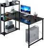 Computer-Schreibtisch, schwarz, , Schreibtisch mit Regal, Produktbild-Vorschau 3