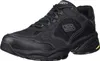 A black Skechers men's sneaker is shown from a side-angle on a white background. Voir les images du produit