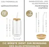 Creano doppelwandiges Trinkglas mit Bambusdeckel & Produktbild-Vorschau 3