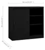 vidaXL Armoire de bureau avec porte coulissante noire Voir les images du produit 7