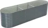 A raised garden bed made of corrugated metal. Voir les images du produit