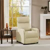 A beige recliner chair is placed next to a window with autumn foliage visible outside. A small side table with a pitcher and a glass is also present. Produktbild-Vorschau