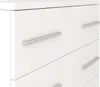 Close-up view of white drawers with silver handles. Náhled obrázku produktu