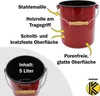 KARL KRÜGER Odpadkový kôš so smaltovaným vekom 5l červený Náhľad obrázku produktu 1