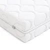 A close-up view of a white mattress corner with a quilted pattern and a zipper. Podgląd zdjęcia produktu