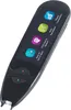 A black scanning pen with a digital screen displaying icons and text. Produktbild-Vorschau