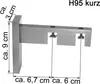 A close-up, angled view of a metal curtain rod bracket with measurement annotations. Produktbild-Vorschau