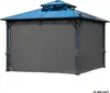 Alu Pavillon PAGODE 3,5x3,5m dunkelgrau mit Moskitonetz und Produktbild-Vorschau 2