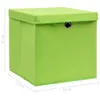 Úložné boxy s víky 4 ks zelené 32 x 32 x 32 cm textil Náhled obrázku produktu 6