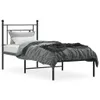 Bettgestell mit Kopfteil Metall Schwarz 75x190 cm Produktbild-Vorschau 3