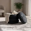 Samt-Polsterhocker mit Stauraum 42 cm SNUGGO Schwarz Produktbild-Vorschau 3
