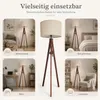 Stehlampe wohnzimmer Leselampe Stehleuchte Stativ aus Holz, Produktbild-Vorschau 5