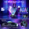 A product image showing a device projecting lights, connected to a TV, with people dancing in the background. Produktbild-Vorschau