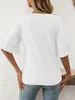 ASKSA Damen T-Shirt Rueschen aermel Bluse V-Ausschnitt Produktbild-Vorschau 4