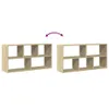 Two identical modular shelving units are shown side-by-side against a white background, with a curved arrow indicating they can be joined or separated. Náhled obrázku produktu