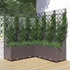 vidaXL Fioriera con traliccio Marrone 120x120x136 cm PP Anteprima dell’immagine prodotto 2