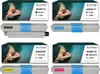 A collage of four toner cartridge boxes and their corresponding cartridges, each representing a different color (black, cyan, magenta, yellow). Anteprima dell’immagine prodotto