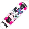 A white skateboard with a Minnie Mouse graphic design and pink wheels is shown against a white background. Náhled obrázku produktu