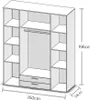 Karl Kleiderschrank 4-türig mit Spiegel 159 cm Weiß Produktbild-Vorschau 13