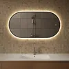 Mirlux LED Badspiegel oval 100 x 50 cm mit schwarzem Rahmen Produktbild-Vorschau 2