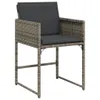 vidaXL 11-tlg. Garten-Essgruppe mit Kissen Grau Poly Rattan Produktbild-Vorschau 4