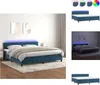 vidaXL Boxspringbett mit Matratze & LED Dunkelblau 200x200 Produktbild-Vorschau 1