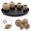 Magnet Kerzentablett rund schwarz mit 4 Holz Halter für Produktbild-Vorschau 3