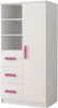 Regal mit Fachböden und Schubladen SVEN 1 – rosa Griffe Produktbild-Vorschau 1