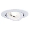A white recessed spotlight with a clear glass lens. Produktbild-Vorschau