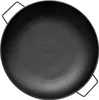 A top-down view of a black metal fire pit with two handles. Anteprima dell’immagine prodotto