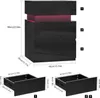 2x Nachttisch,Nachtschrank mit LED Licht,Nachtkommode mit 3 Produktbild-Vorschau 5